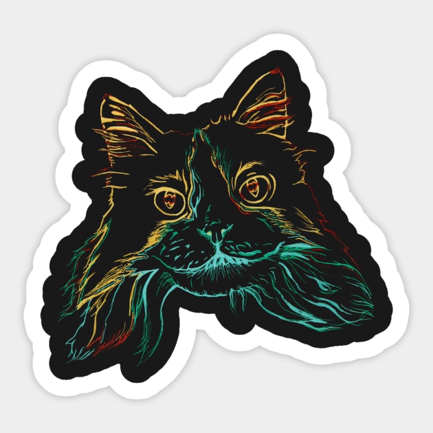 Fluffy Tuxedo Kitty Sticker by RaLiz